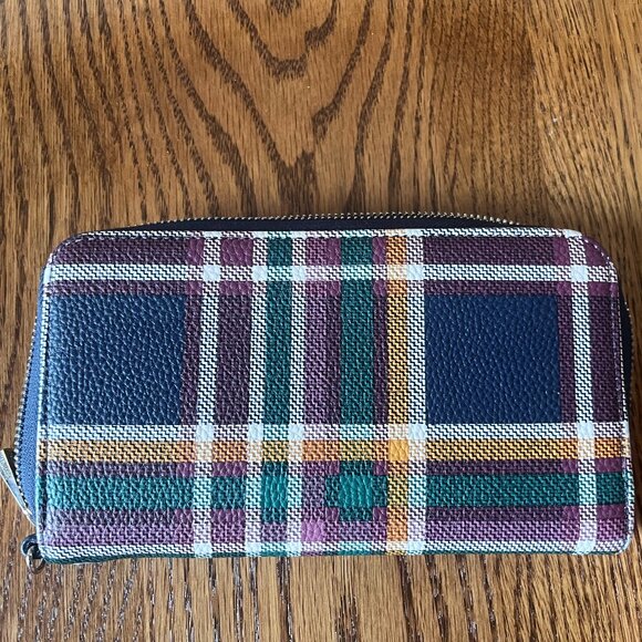 Thirty One All About the Benjamins Wallet in Plaid - Picture 1 of 3